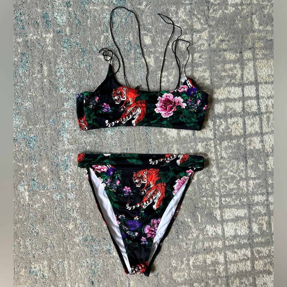 PrettyLittleThing Tropical Tiger Print Bikini Set - 4/6